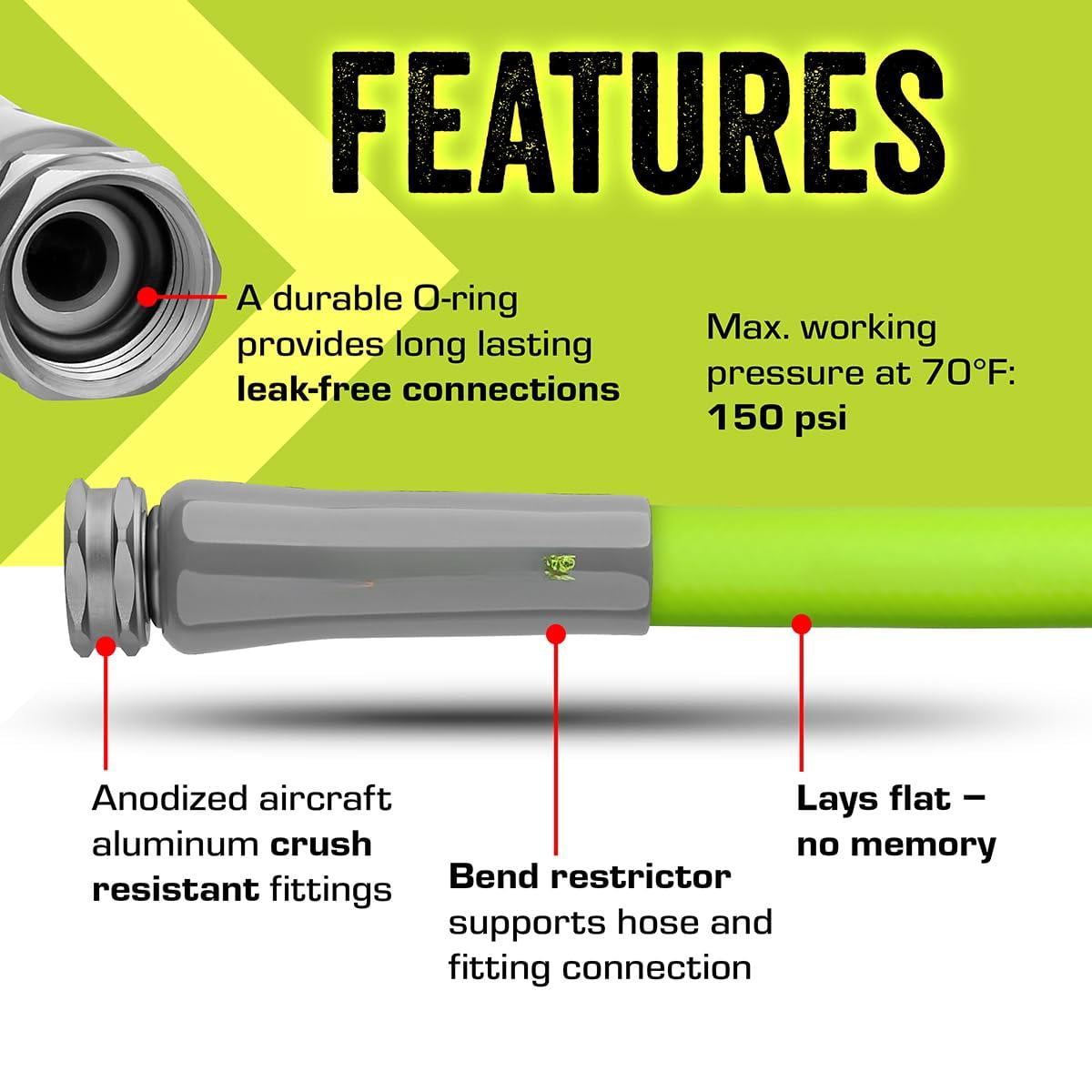Garden Utility Hose 5/8 In. X 15 Ft.  Lightweight All-weather Water Durable And Flexible Leak-free Connections