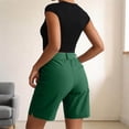 thumbnail image 6 of VBVC Women's High Waist Cargo Bermuda Shorts,Button Fly Utility Hiking Shorts For Women,Ladies Summer Knee Length Workwear Shorts with Pockets,Green,S-2XL, 6 of 8
