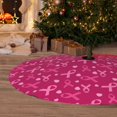 thumbnail image 5 of KLL 30" Christmas Tree Skirt Breast Cancer Awareness6 Xmas Tree Skirts Mat for New Year Xmas Holiday Party Indoor Outdoor Home Decoration, 5 of 5