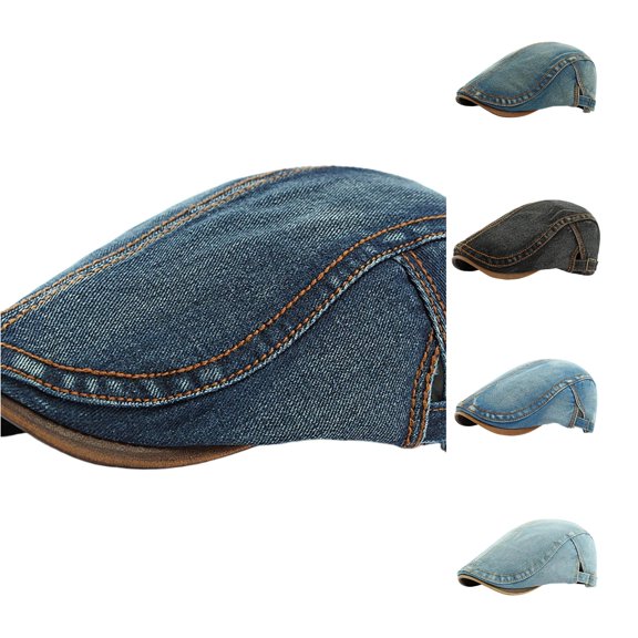 XIAOCHA Mens Classic Beret Hat Stitched Solid Adjustable Band Beret Hats Streetwear Newsboy Cap ,BU2
