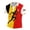 Red, variant on Belgium Flag Print Family Matching T-shirt Set In Short Sleeve Patriotic Soccer Jersey Breathable Collared Football Fans Tee Tops