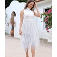 thumbnail image 2 of Women's Tulle Skirts High Low Layered Puffy Fairy Skirts Midi Length Irregular Tutu Skirt, 2 of 7