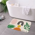 thumbnail image 3 of FJPT Non Slip Flannel Polyester Floor Mat With Abstract Design And Green Leaves For Bathroom Kitchen Bedroom Decor 31.5x19.7 inch, 3 of 5