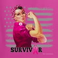 thumbnail image 6 of Wild Bobby Breast Cancer Survivor Distressed American Flag Breast Cancer Awareness Women Graphic Long Sleeve T-Shirt, Fuschia, Large, 6 of 6