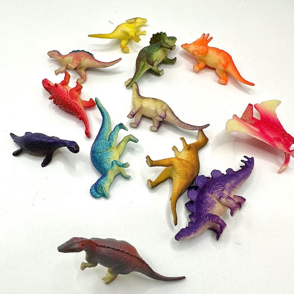 PEONAVET Dinosaur Toys for Kids, 12 Pcs Plastic Mini Dinosaur Figure Toy Set, Realistic Dinosaur Toy for Birthday Party Favors, Christmas Easter Eggs Filler Gifts