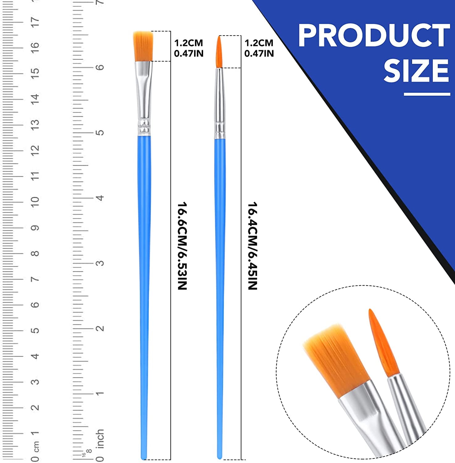 JJEAN-Acrylic Paint Brush Set, 200 pcs Nylon Hair Brushes for All Purpose Oil Watercolor Painting Artist Professional Kits