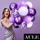 thumbnail image 3 of Set de globos AULE de látex morado metalizado, 60 unidades, 30 cm, con confeti, 3 of 6