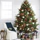 thumbnail image 1 of Adornos navideños, 12 bolas navideñas flocadas, juego de decoración navideña. Diversos estilos de adornos para árboles de Navidad que también se pueden usar para otras fiestas., 1 of 6