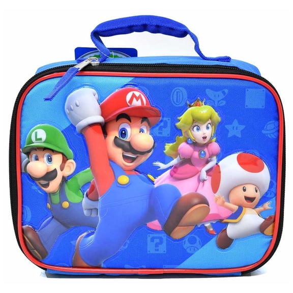 Super Mario Rectangle Lunch Bag- luigi, mario, princess & toad- LXB5MWJSMB