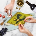 thumbnail image 3 of Shark Cutting Board, Caution Shark Sign Sharp Teeth Animal Ocean Danger Do Not Swim Illustration, Tempered Glass Cutting and Serving Board, Wine Bottle Shape, Earth Yellow Grey, by Ambesonne, 3 of 4