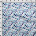 thumbnail image 3 of oneOone Polyester Lycra Turquoise Green Fabric Flower Watercolor Craft Projects Decor Fabric Printed By The Yard 56 Inch Wide, 3 of 4