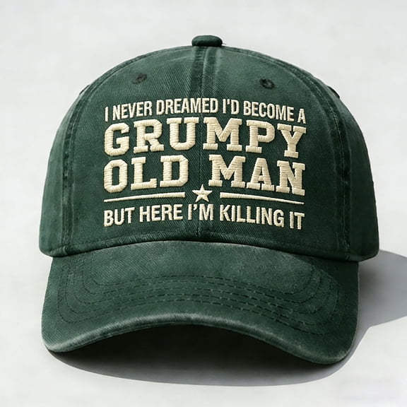 Hometravel Embroidered Hat, I Never Thought I Become A Hot Tempered Old Man Cap, Funny Adult Novelty Baseball Hat, Adjustable