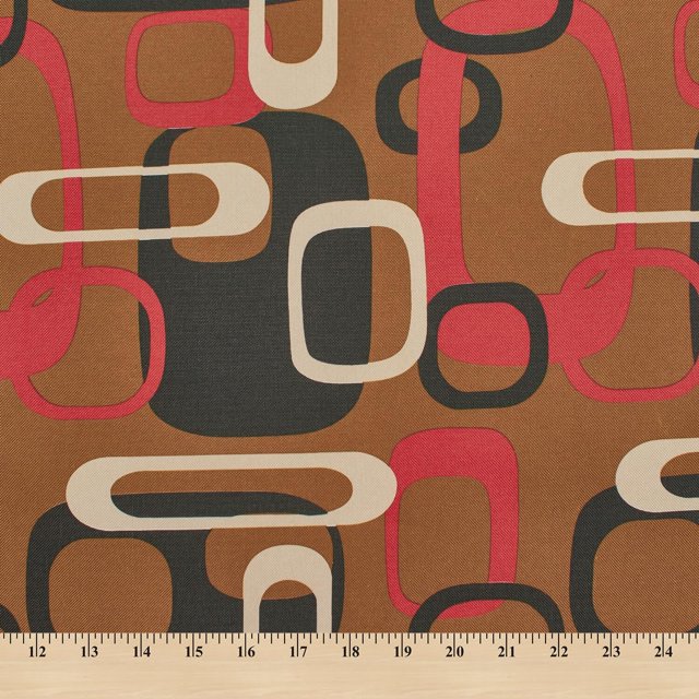 Tissu Toile Imprimé Imperméable Extérieur 60 Grand 600 Deniers Vendu au Mètre (Marron Rétro)