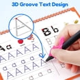 thumbnail image 3 of Large Magic Grooved Writing Practice Books for Kids, Reusable Grooved Handwriting Workbooks, Number Letter Tracing Books for Kids Age 3-8 Kindergarten Preschool Calligraphy, 3 of 8