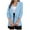 Light Blue, variant on AOOCHASLIY Women Winter Coat Women's Fashion Solid Color 7/4 Cuff Fold Buckle Free Suit Coat Long Sleeve Hatless Casual Coat/Jacket