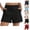 #02 Black, variant on Linen Blend Shorts for Women Mid Waist Breathable Tailored Short Pants Wide Leg Lightweight Side Pocket Pants, #02 Light Blue, M