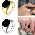 thumbnail image 4 of K-KED Men Big Square Solid Polished Alloy Metal Finger Band Biker Signet Ring Jewelry-Silver-11, 4 of 9