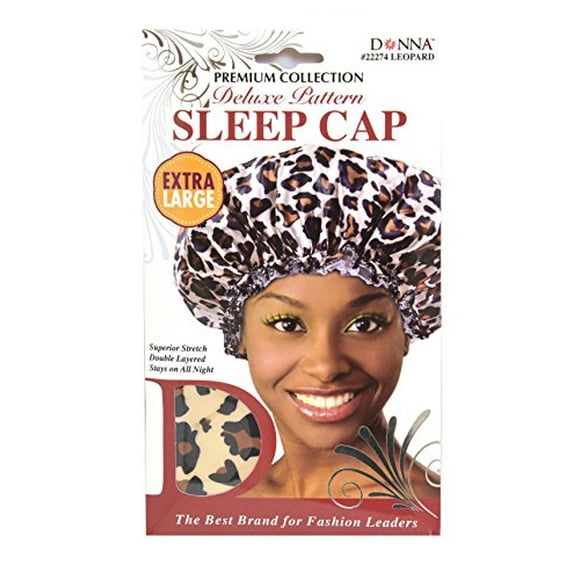 Donna Collection Premium Deluxe Pattern Extra Large Sleep Cap, Leopard Pattern