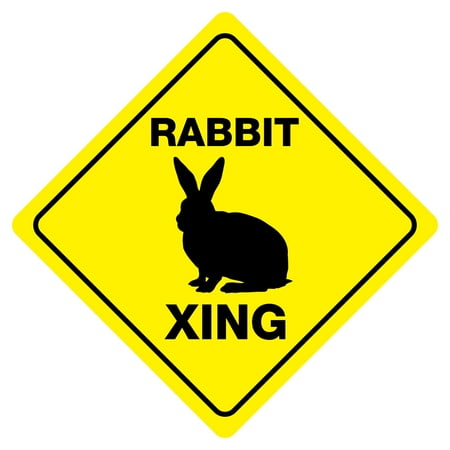 - RABBIT CROSSING Funny Novelty Xing Sign
