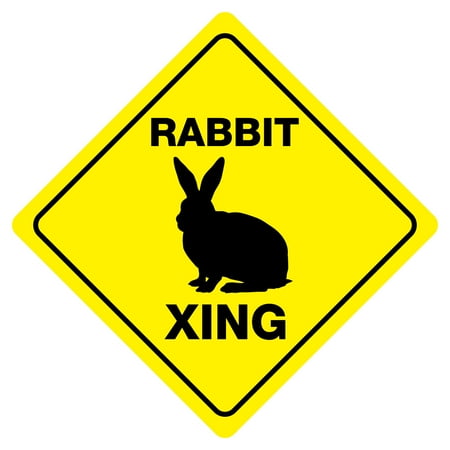 RABBIT CROSSING Funny Novelty Xing Sign (Best Way To Use Rampant Rabbit)