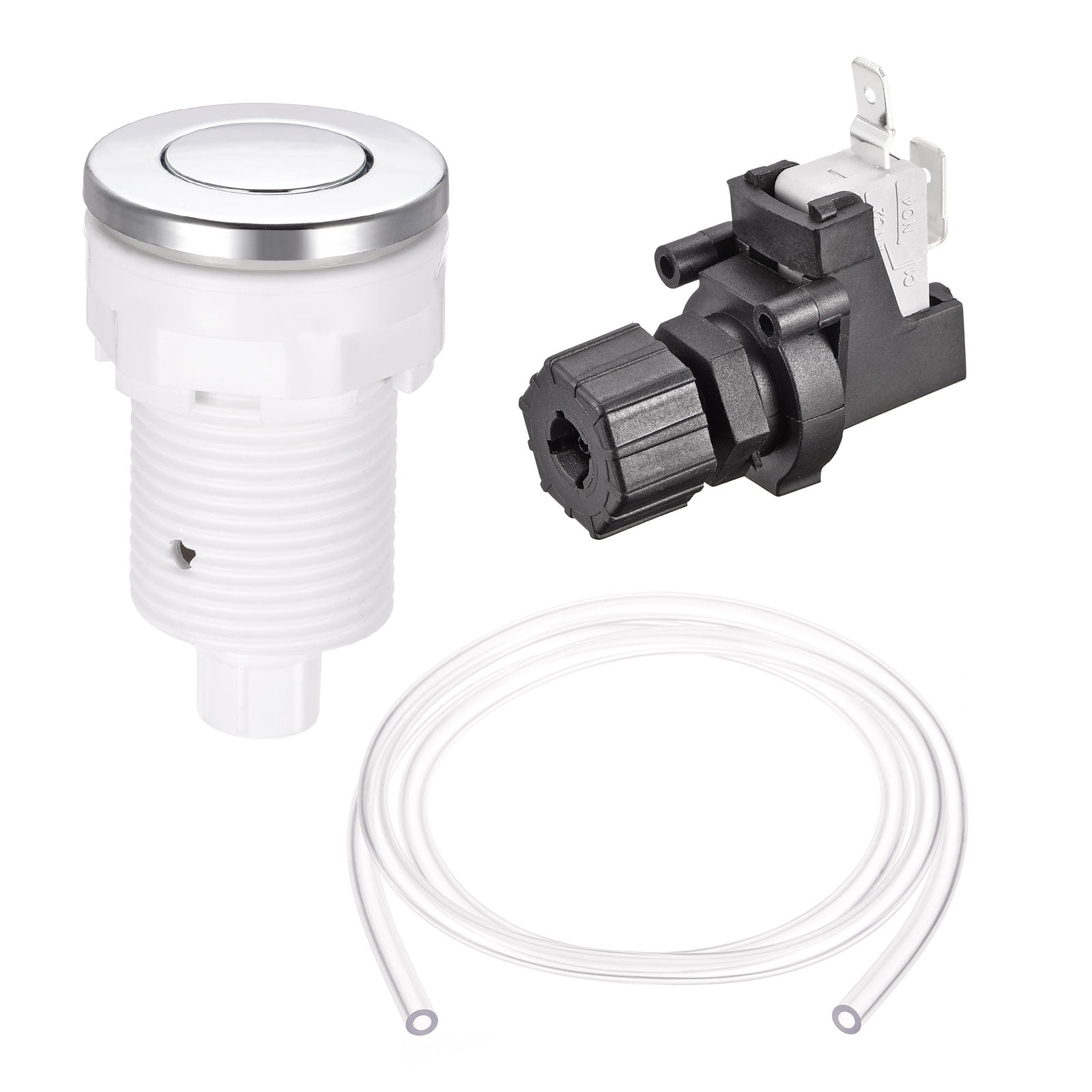 Uxcell 28mm Dia Garbage Disposal Air Switch Button for Sink Top Waste Disposer with Air Hose, Micro Switch