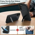 thumbnail image 5 of for Samsung Galaxy S22 PU Leather Back Case, Built-in Invisible Stand [Compatible with Magsafe] Protective Slim Kickstand Anti-fall Phone Cover Compatible with Samsung Galaxy S22, Black, 5 of 8