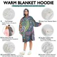 thumbnail image 5 of Wearable Oversized Blanket,Blue Pioneer Flower and Paisley Pattern Wearable Blanket Hoodie for Adults,Cozy Hooded Blankets with Super Pockets,Super Warm Fuzzy Pullover for Women & Men, 5 of 6