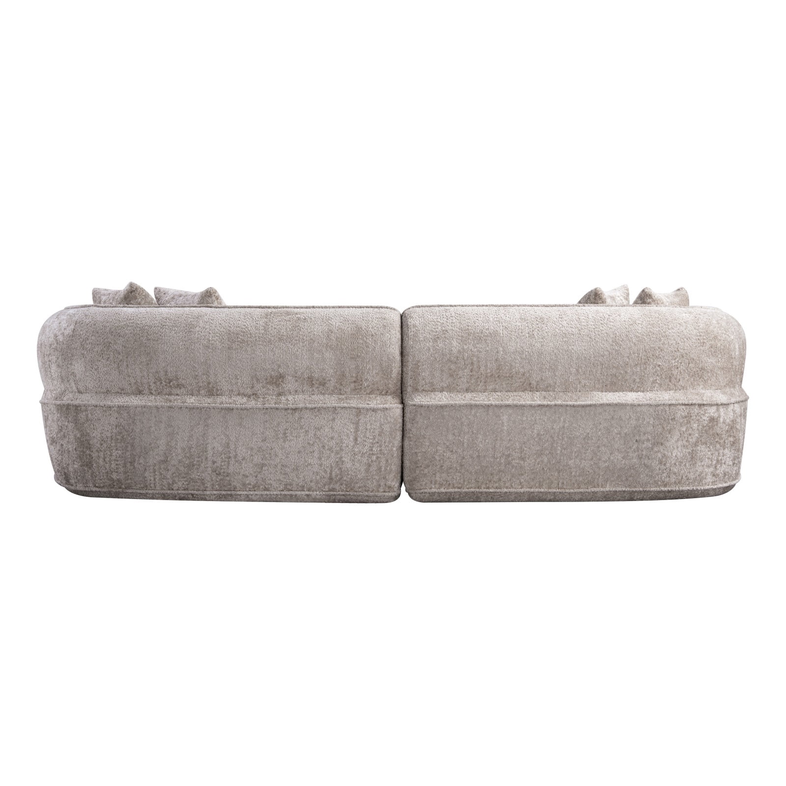 Hommoo 114" Modern Curved Luxury Sectional Sofa, 4-Seat Boneless Cloud Couch Comfy Sleeper Couch for Living Room & Bedroom, Camel