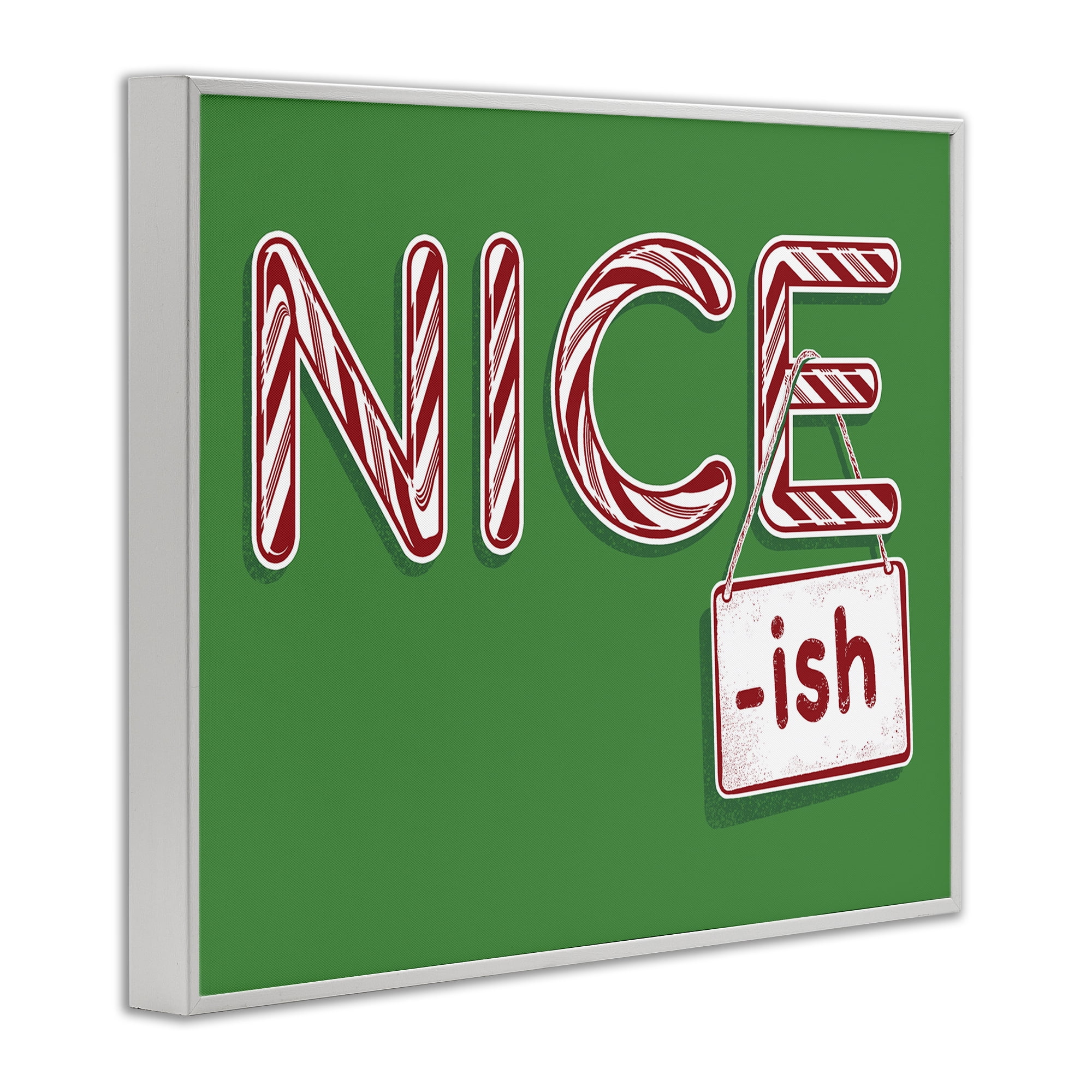 Stupell Industries Nice-Ish Holiday Humor Holiday Painting White Framed Art Prints Wall Art, 30 x 24