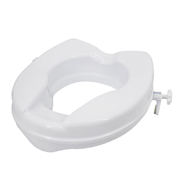 Irfora Asiento de inodoro elevado 300 lb Asiento de inodoro elevado de alta resistencia con abrazaderas de ajuste Asientos de inodoro elevados para la mayoría de los inodoros alargados (blanco, 2 pulg Irfora Asiento de inodoro elevado