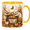 Accent Mug, variant on Lotusprint LLC Bunny Pumpkin 2D Print Flat Ceramic Mug, Cute Rabbit Harvest Autumn Mug , White