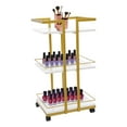 thumbnail image 2 of 16.93*13.78*31.5in Utility Manicure Trolley Open Design Metal Storage Rolling Barber Cart W/ Wheels, 2 of 9