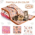 thumbnail image 3 of 3pzs Perro Mascota Manta Con Estampado De Pata Lavable, 3 of 8