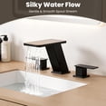 thumbnail image 5 of Inster 8 in. Widespread Waterfall Bathroom Faucet, Matte Black, 2-Handle 3-Hole with Pop-up Drain, 5 of 9
