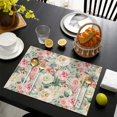 thumbnail image 3 of Pioneer Flower Floral Print Pattern Summer Placemats Table Placemats Set Of 6-Linen Kitchen Washable Placemats Table Mats 12x18 Inch Non-Slip Heat Resistant, 3 of 5