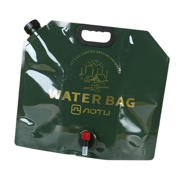Bolsa de almacenamiento de agua plegable, contenedor de agua para acampar con asa, bolsa de agua plegable para exteriores, portador para viajes de