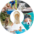 thumbnail image 5 of Hooded Bath Pet Towel For Dogs And Cats,Microfibre Fast Drying Super Absorbent Pet Dog Cat Bath Robe Towel - Beige, 5 of 5