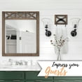 thumbnail image 5 of Autumn Alley Rectangle Wood Barn Door Large Rustic Farmhouse Mirror with Galvanized Metal – 28" x 34", 5 of 9
