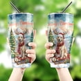 thumbnail image 4 of Merry Christmas Santa Reindeer Antlers Golden Retriever Sleigh Xmas Winter Holiday 30oz Stainless Steel Tumbler Insulated Cup with Lid Goldens Dog Lover Gifts Idea - 00023, 4 of 5
