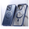 thumbnail image 1 of Magnetic 360°Rotation Stand Phone Case For iphone 11 12 13 14 15 Pro Max 15Plus With Ring Holder Frosted Transparent Cover Funda Blue For iphone 11 Pro, 1 of 6