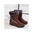 thumbnail image 3 of Fangasis Ladies Casual Booties Breathable Winter Boot Wedge Warm Snow Boots Work Non-Slip Ankle Bootie Light Brown 7.5, 3 of 6