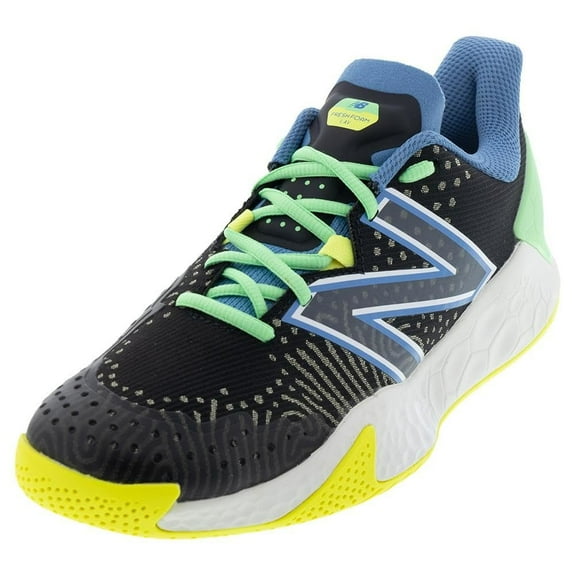 New Balance Men's Fresh Foam X Lav V2 Hard Court Tennis Shoe, Black/Heritage Blue, 8 Wide