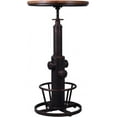 thumbnail image 3 of LOKKHAN Industrial Bar Table 38.6"-48.4" Height Adjustable Swivel Round Wood Tabletop 23.7" Dia, Kitchen Dining Office Coffee Bistro Pub Table, 3 of 14