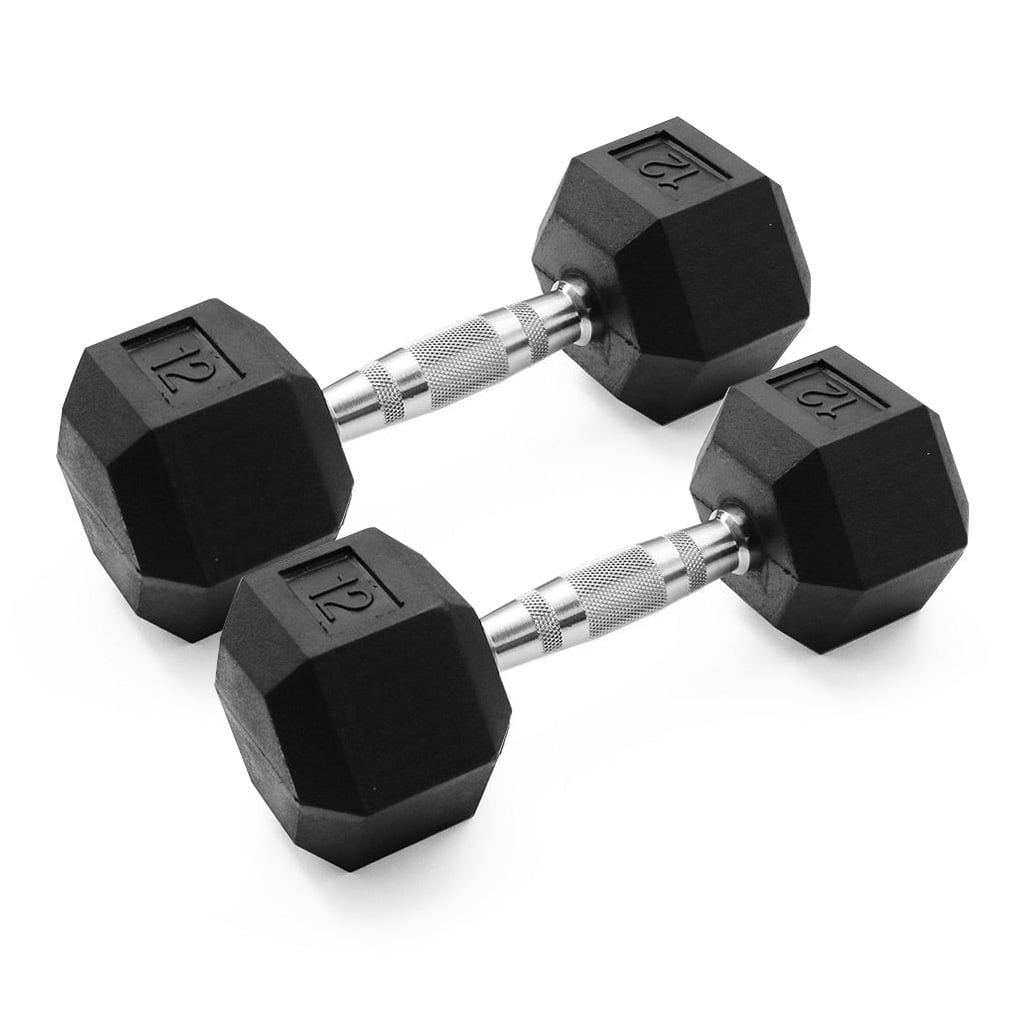 Set Pair = 50 Pounds!! x2 25Lb WEIDER Rubber Coated Hex Dumbbell Hand Weights