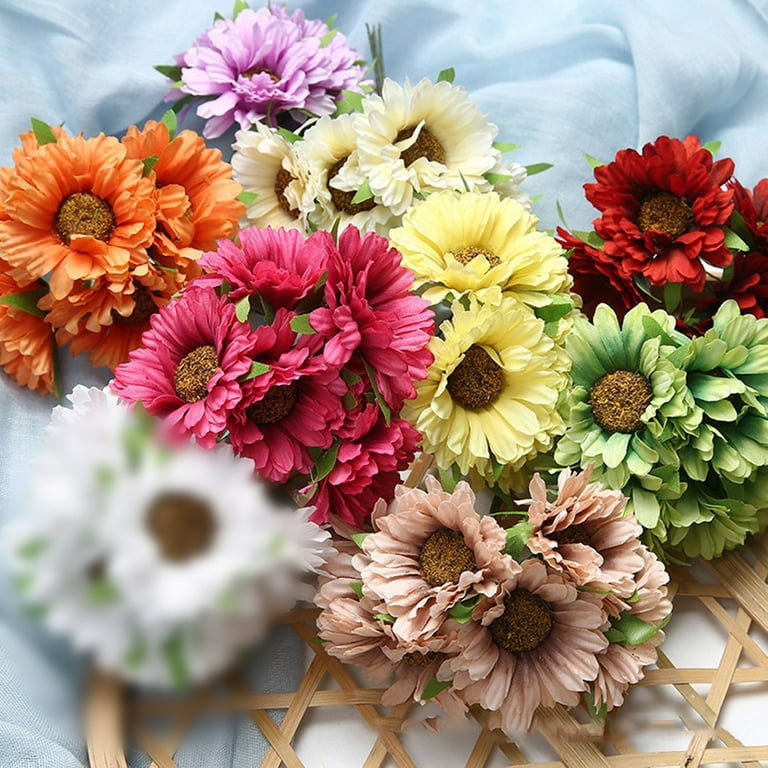 AIFUSI Artificial Flowers Daisy Flower White Artificial Gerber Daisy Fake Plant for Home,Office,Wedding Decoration
