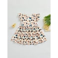 thumbnail image 4 of Toddler Girls Dress Rooster Hen Print Round Neck Fly Sleeve Casual Dress Kids Summer Princess Dress, 4 of 10
