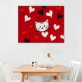 thumbnail image 2 of Fenyluxe Cat Hearts Wall Art Print On Canvas Modern Living Room Bedroom Office Decor, Mother's Day Gift 20x16in, 2 of 6