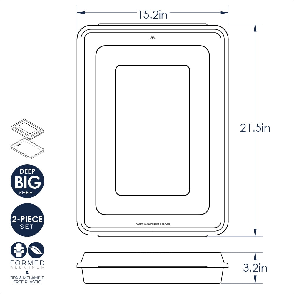 Nordic Ware Natural Aluminum Big Batch Sheet with Lid, Silver