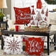 thumbnail image 2 of Lanpn Christmas Cushion Covers 40x40 Set of 4, Merry Christmas Winter Xmas Snowflake Decorative Holiday Throw Pillow Cases 16x16 for Outdoor Indoor Fa, 2 of 5