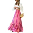 thumbnail image 1 of Women Flowy Boho Skirt Printed Ruffled Hem Summer Skirt for Beach, 1 of 6